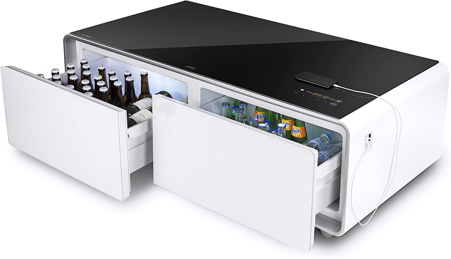 CASO Coffee Table with Built-In Drinks Cooler & Sound Bar