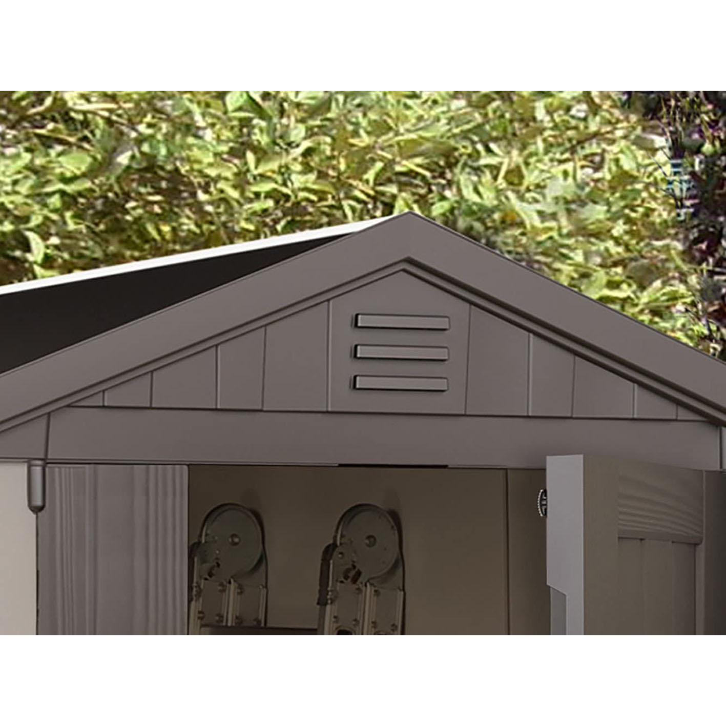 Keter Factor 4x6 Outdoor Storage Shed | Shop Patio Furniture, Garden Tools, Bicycle Accessories, Beach Chairs or Lawnmowers | Taupe & Brown