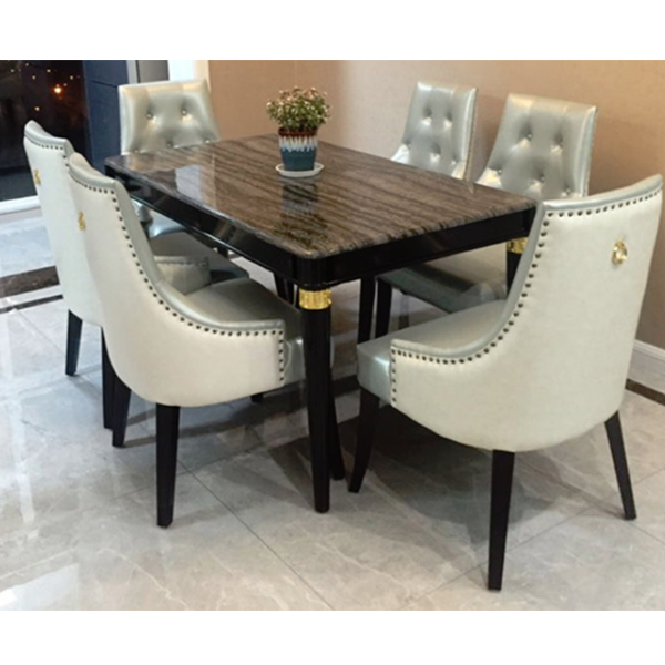 Marble dining table solid wood dining table and chairs NN