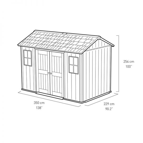 Oakland 11 ft. W x 7.5 ft. D Plastic Storage Shed