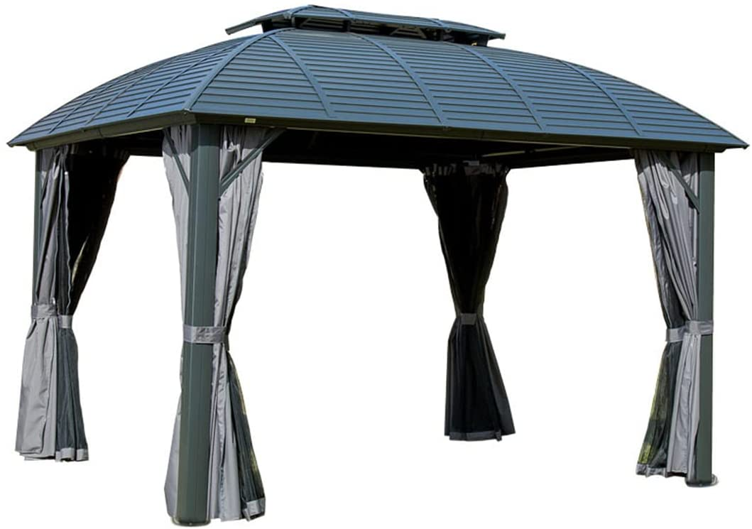 3x4m Aluminum Frame Roof Gazebo Solid Roof Party Galvanized