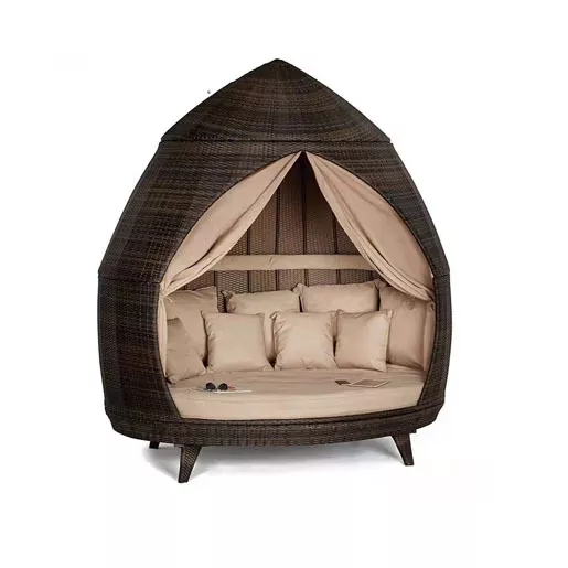 Vacation beach bed rattan bed terrace sun bed outdoor leisure birdcage sofa outdoor courtyard sun lounger